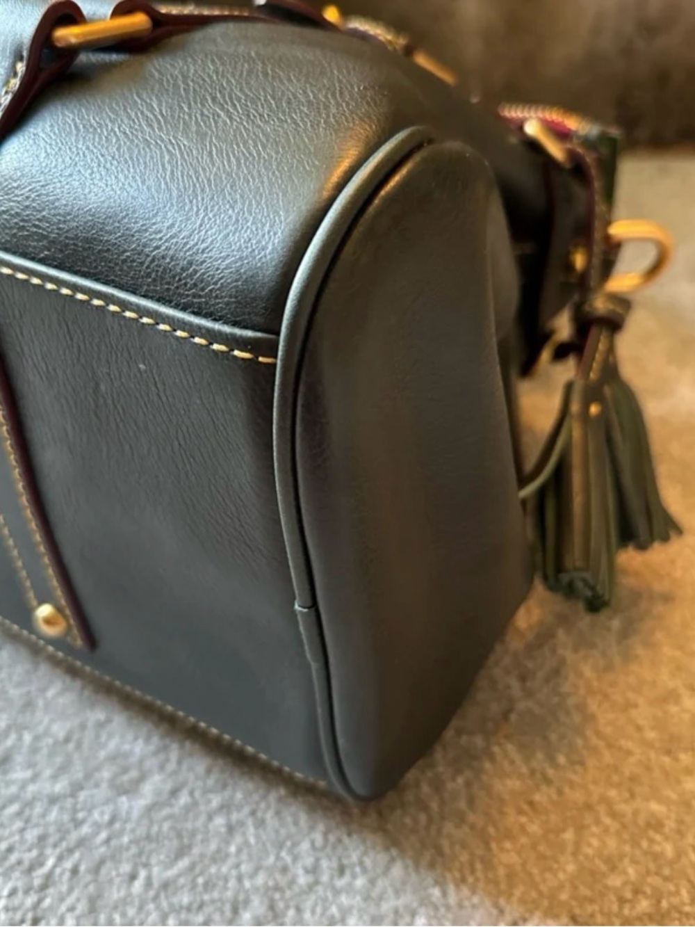 Dooney & Bourke Florentine satchel in Teal with strap - Picture 5 of 12